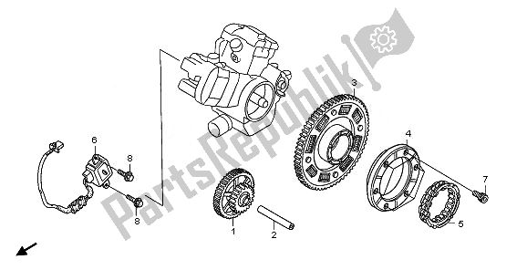 Todas as partes de Gerador De Pulso E Embreagem De Partida do Honda XL 1000V 2010