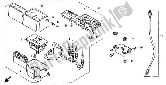 All parts for the Meter (mph) of the Honda XLR 125R 1998