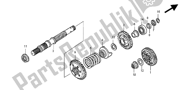 Todas las partes para Eje Final de Honda GL 1800 2012