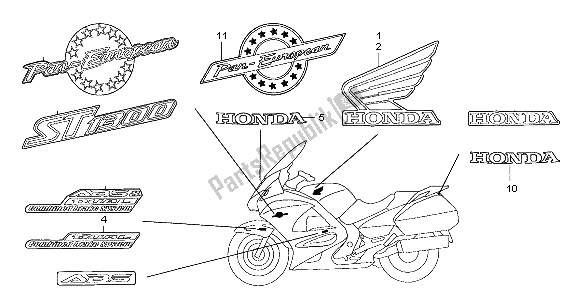 All parts for the Mark of the Honda ST 1300 2007