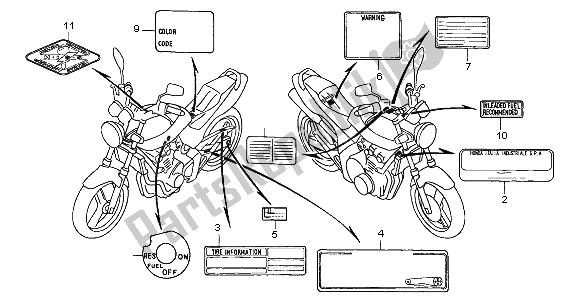 All parts for the Caution Label of the Honda CB 600F Hornet 2006