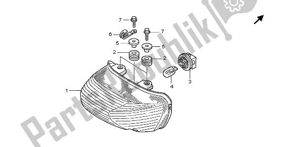 All parts for the Taillight of the Honda XL 650V Transalp 2006