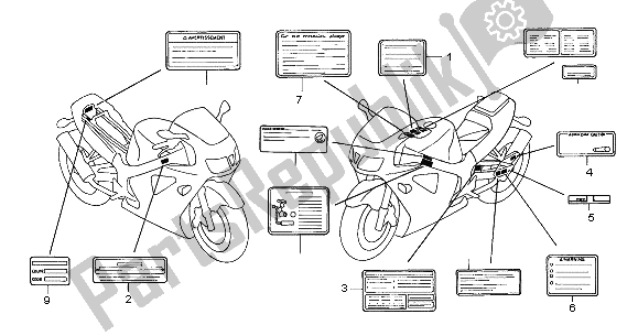 Tutte le parti per il Etichetta Di Avvertenza del Honda VTR 1000 SP 2001