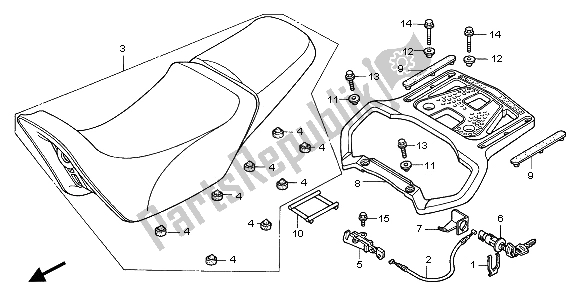 All parts for the Seat of the Honda XL 1000V 2001