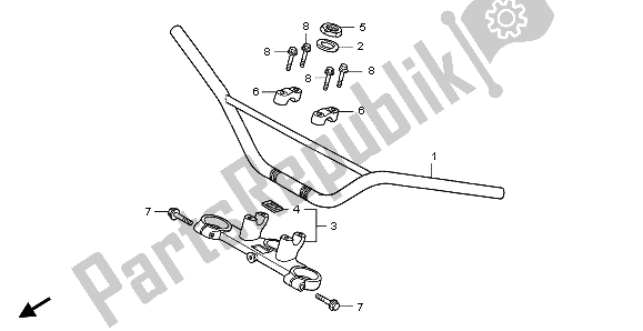 Todas las partes para Manejar Tubo Y Puente Superior de Honda CRF 150R SW 2007