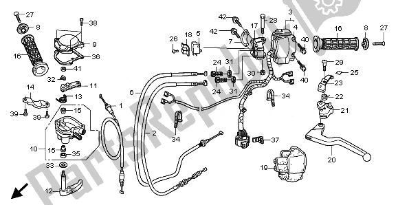 Tutte le parti per il Maniglia Leva E Interruttore E Cavo del Honda TRX 700 XX 2008