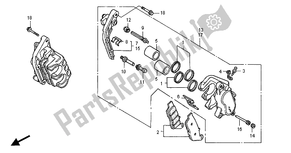 Tutte le parti per il Pinza Freno Anteriore del Honda CB 600F Hornet 2001