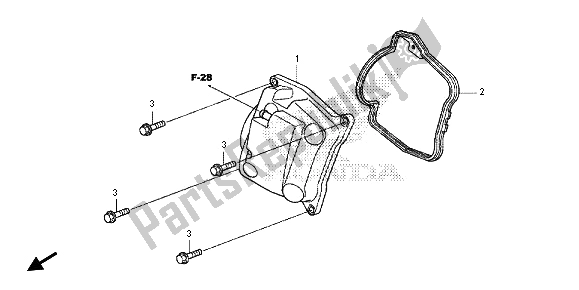 All parts for the Cylinder Head Cover of the Honda SH 125 AD 2013