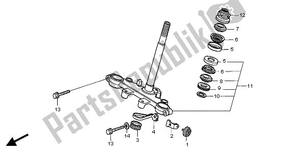 All parts for the Steering Stem of the Honda XR 70R 1997