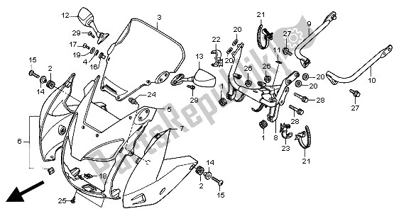 Alle onderdelen voor de Kap van de Honda CB 600F2 Hornet 2000