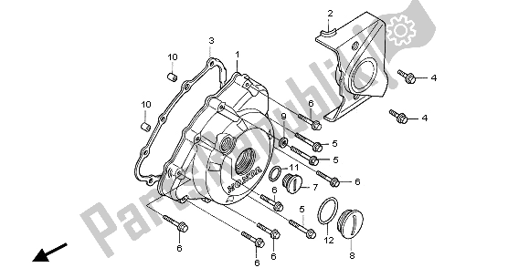 All parts for the Left Crankcase Cover of the Honda CBR 125 RW 2005