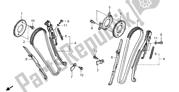 Tutte le parti per il Catena A Camme E Tenditore del Honda NT 700 VA 2006