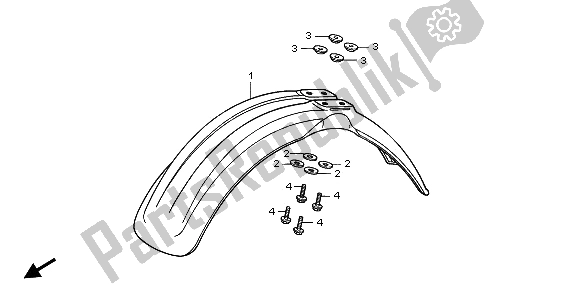 Todas las partes para Guardabarros Delantero de Honda CR 125R 1996