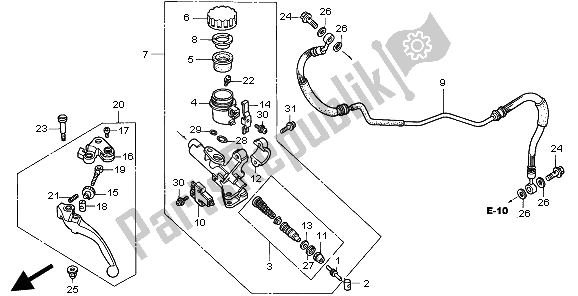 All parts for the Clutch Master Cylinder of the Honda VTR 1000F 1997