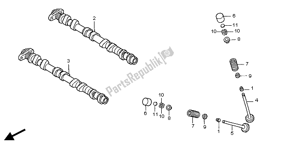 Tutte le parti per il Albero A Camme E Valvola del Honda CBF 600S 2004