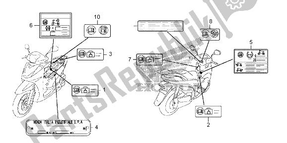 Tutte le parti per il Etichetta Di Avvertenza del Honda SH 300A 2013