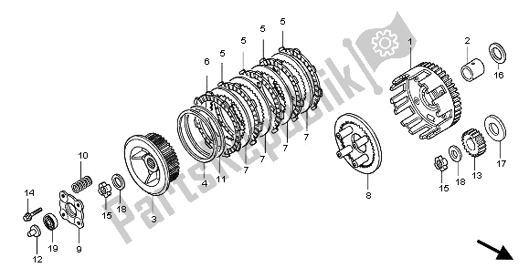 All parts for the Clutch of the Honda CBR 125 RS 2005