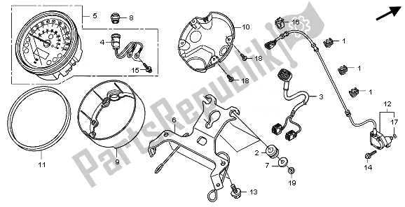 All parts for the Meter (mph) of the Honda VT 750 SA 2010