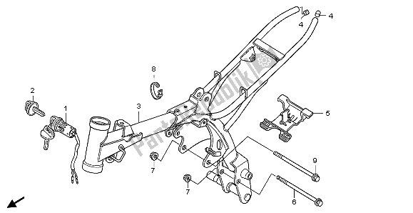 Todas as partes de Corpo Da Moldura do Honda CRF 50F 2007
