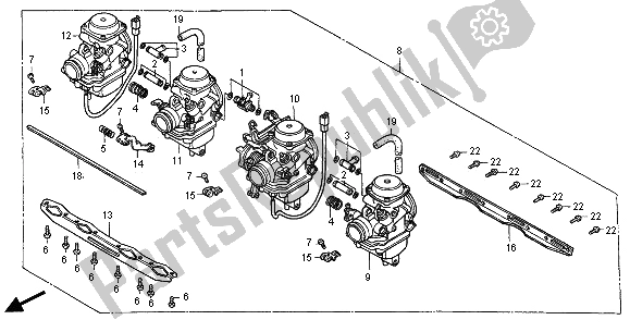 All parts for the Carburetor Assy of the Honda CB 750F2 2001