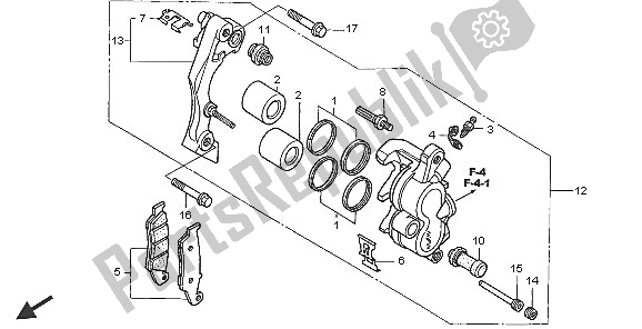 Todas las partes para Pinza De Freno Delantero de Honda XR 650R 2005