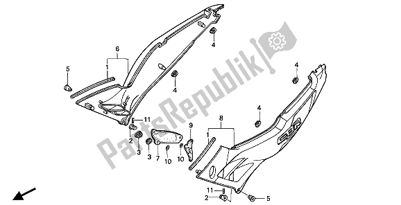 All parts for the Side Cover of the Honda CBR 600F 1994