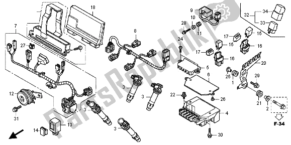 Todas las partes para Sub Arnés de Honda VFR 1200 FD 2012