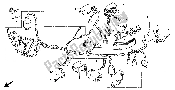 Alle onderdelen voor de Kabelboom van de Honda XR 125L 2003