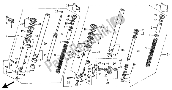 Todas las partes para Tenedor Frontal de Honda ST 1100 2001