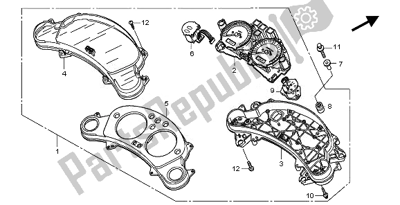 All parts for the Meter (kmh) of the Honda CBF 1000 TA 2010