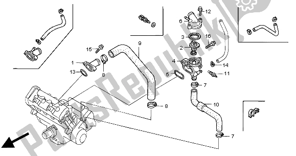 Tutte le parti per il Termostato del Honda CBR 600F 2000