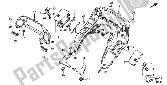 Todas las partes para Panel Medidor de Honda PC 800 1990