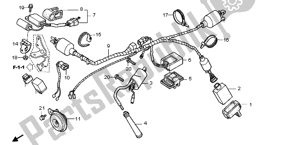 All parts for the Wire Harness & Ignition Coil of the Honda XR 400R 1998