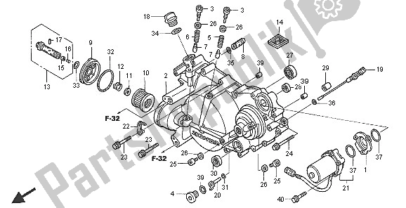 Todas las partes para Cubierta Delantera Del Cárter de Honda TRX 400 FA Fourtrax Rancher AT 2005