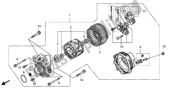 All parts for the Generator of the Honda GL 1800A 2005