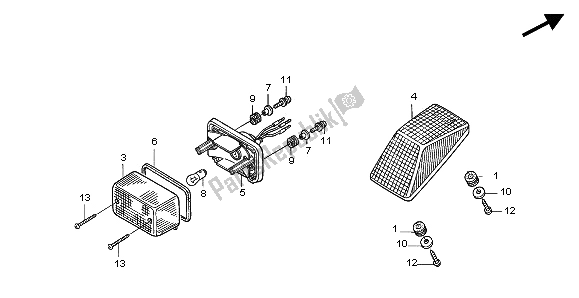 Todas las partes para Luz De La Cola de Honda XR 650R 2003