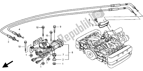 All parts for the Reverse Shift Actuator of the Honda GL 1800 2012