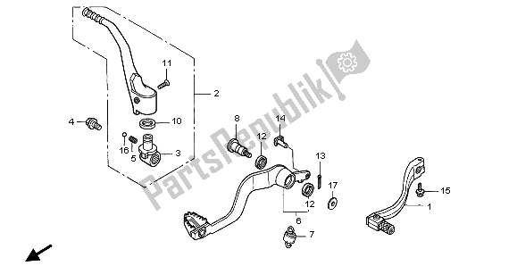 Todas las partes para Pedal Y Brazo De Arranque de Honda CR 125R 2004