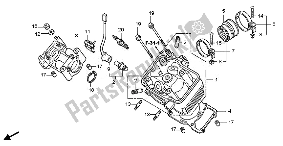 Alle onderdelen voor de Cilinderkop van de Honda CBR 125 RW 2008