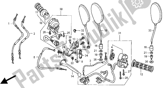 Tutte le parti per il Interruttore E Cavo del Honda CB 500S 2000