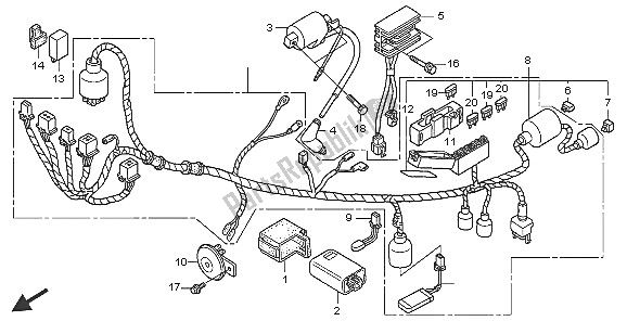Alle onderdelen voor de Kabelboom van de Honda XR 125L 2005