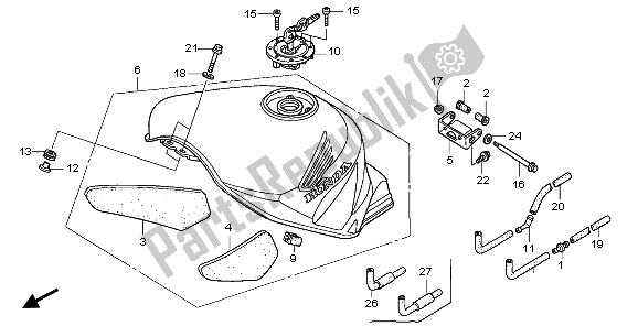 Alle onderdelen voor de Benzinetank van de Honda VTR 1000 SP 2006