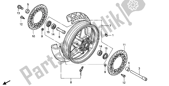 Todas las partes para Rueda Delantera de Honda CBR 1000F 1992