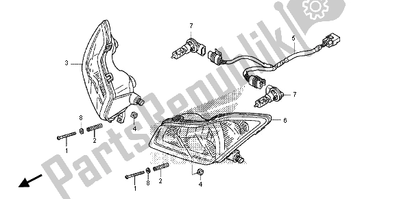 Alle onderdelen voor de Koplamp van de Honda TRX 420 FA Fourtrax Rancher AT 2013