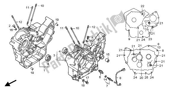 Todas as partes de Bloco Do Motor do Honda NT 650V 2001