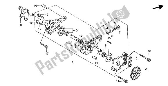 Todas as partes de Bomba De óleo do Honda TRX 400 EX Sportrax 2002