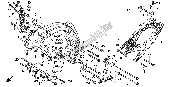 Tutte le parti per il Corpo Del Telaio del Honda CB 1000 RA 2009