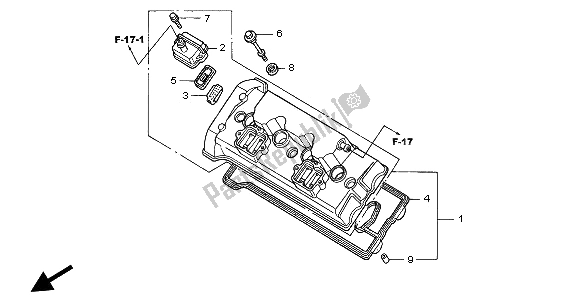 Tutte le parti per il Coperchio Della Testata del Honda CBR 600 FR 2002