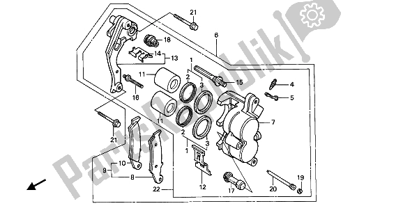 Tutte le parti per il Pinza Freno Anteriore del Honda NX 250 1990