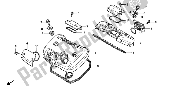 Todas las partes para Cubierta De Tapa De Cilindro de Honda VT 600C 1988